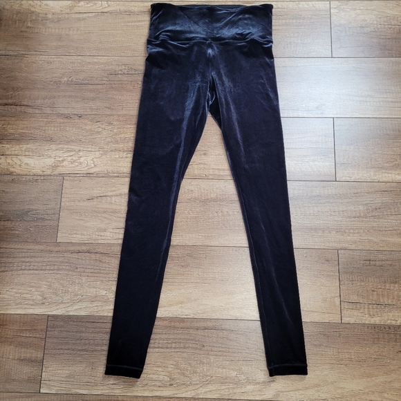 Athleta Chaturanga Velvet Leggings black high waisted women's 28" ankle crop S - Picture 3 of 15